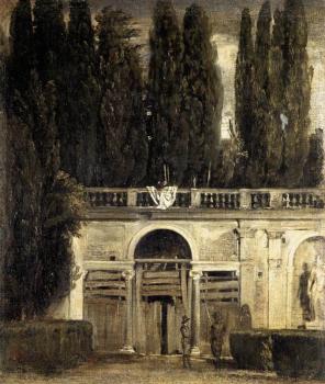 疊戈 羅德裡格斯 德 蓆爾瓦 委拉斯貴支 Villa Medici in Rome (Facade of the Grotto Logia)